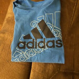 Adidas Kids Tee in Blue with Black Logo